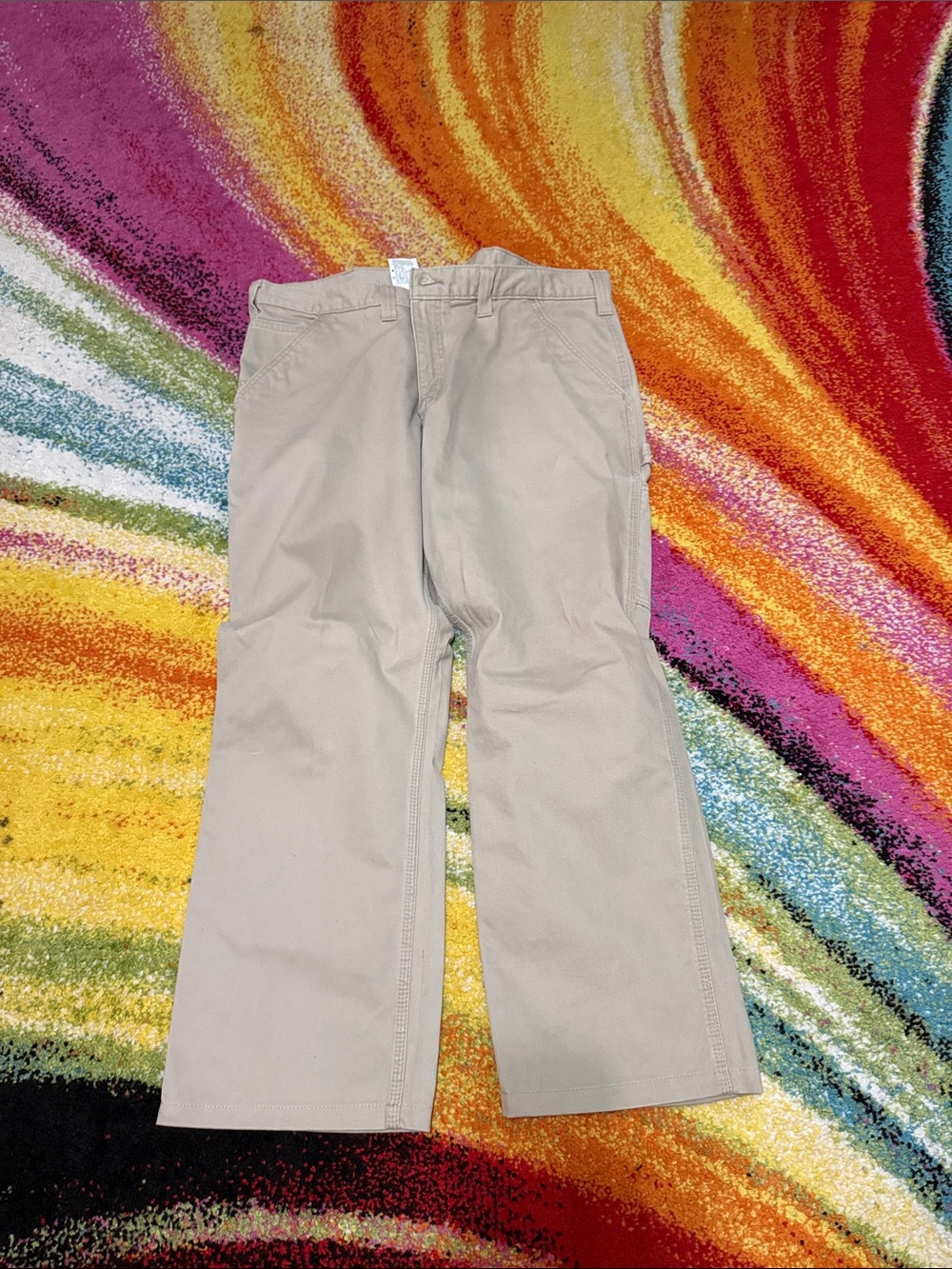 Carhartt Men's Khaki Straight-Leg Chinos - Light Tan Relaxed fit.